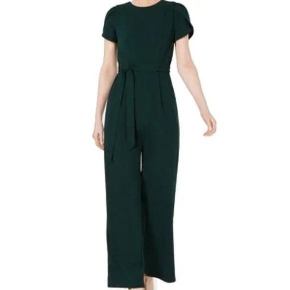 Calvin Klein Pants - NWT Dark Green Calvin Klein Long Jumpsuit with Tulip Sleeve